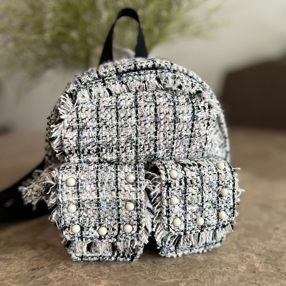 Zara mini tweed backpack